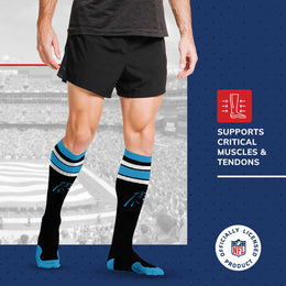 Carolina Panthers NFL Adult Knee High-Performance Socks - Black