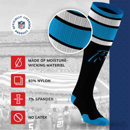 Carolina Panthers NFL Adult Knee High-Performance Socks - Black