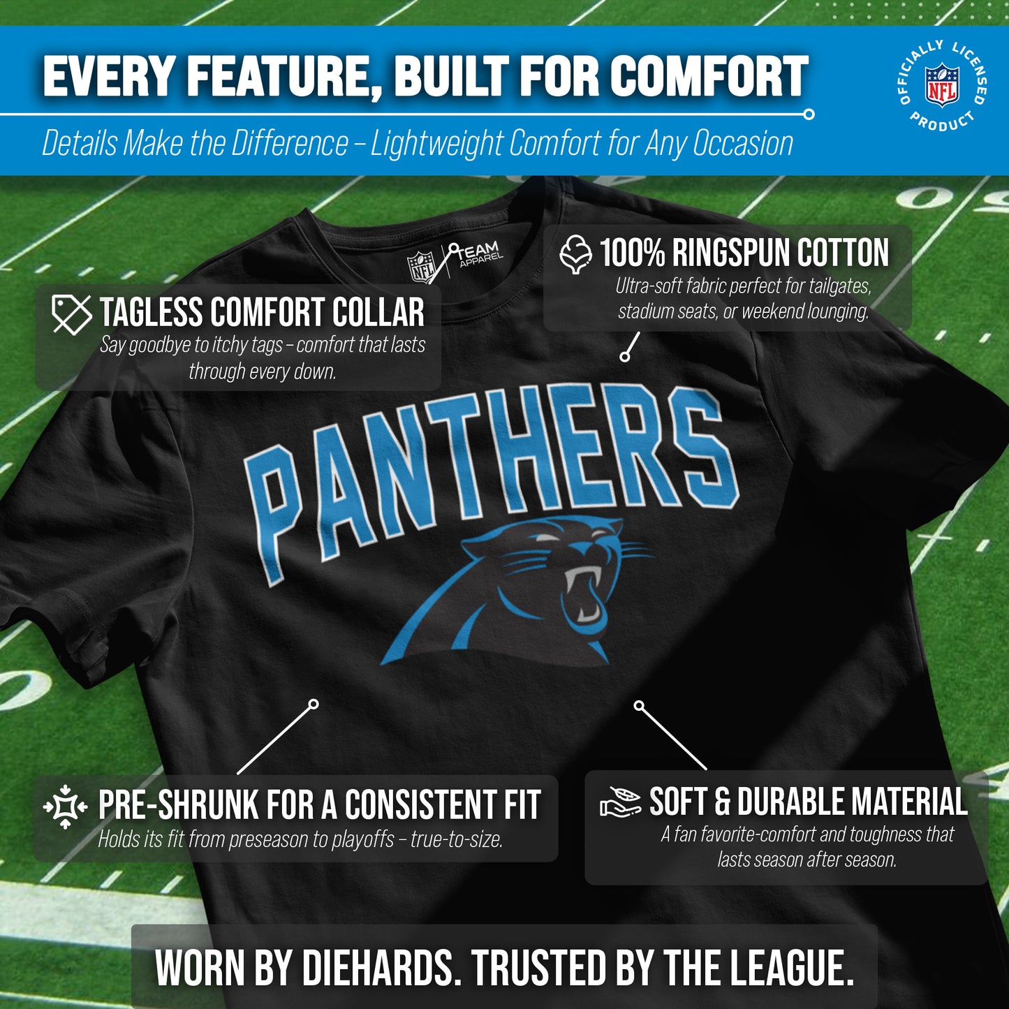 Carolina Panthers NFL Home Team Tee - Black