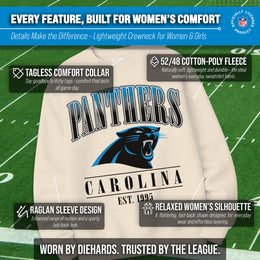 Carolina Panthers Womens NFL Starstruck Crewneck Pullover - Cream