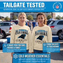 Carolina Panthers Womens NFL Starstruck Crewneck Pullover - Cream