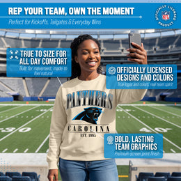 Carolina Panthers Womens NFL Starstruck Crewneck Pullover - Cream