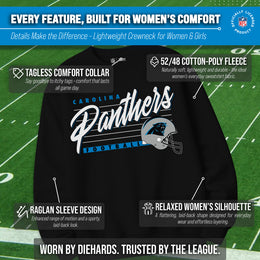 Carolina Panthers Womens NFL Scrimmage Line Crewneck Pullover - Black