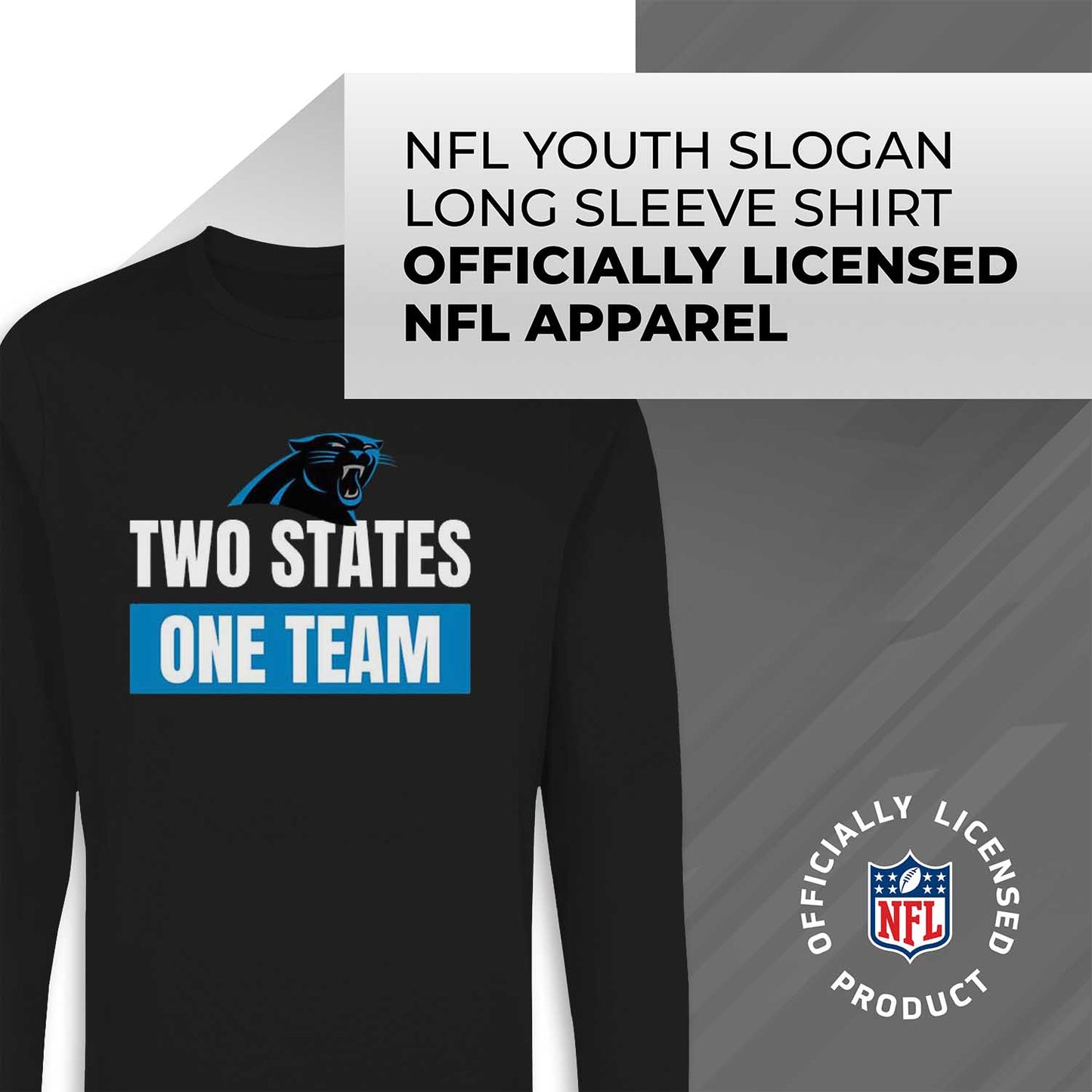 Carolina Panthers NFL Youth Team Slogan crewneck Sweatshirt - Black