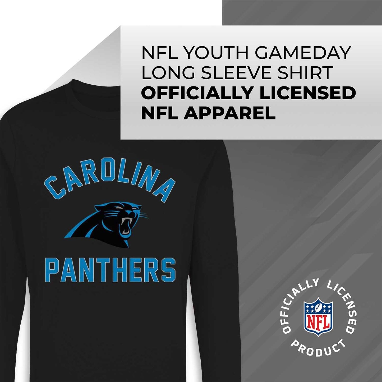 Carolina Panthers NFL Youth Gameday Crewneck Sweatshirt - Black