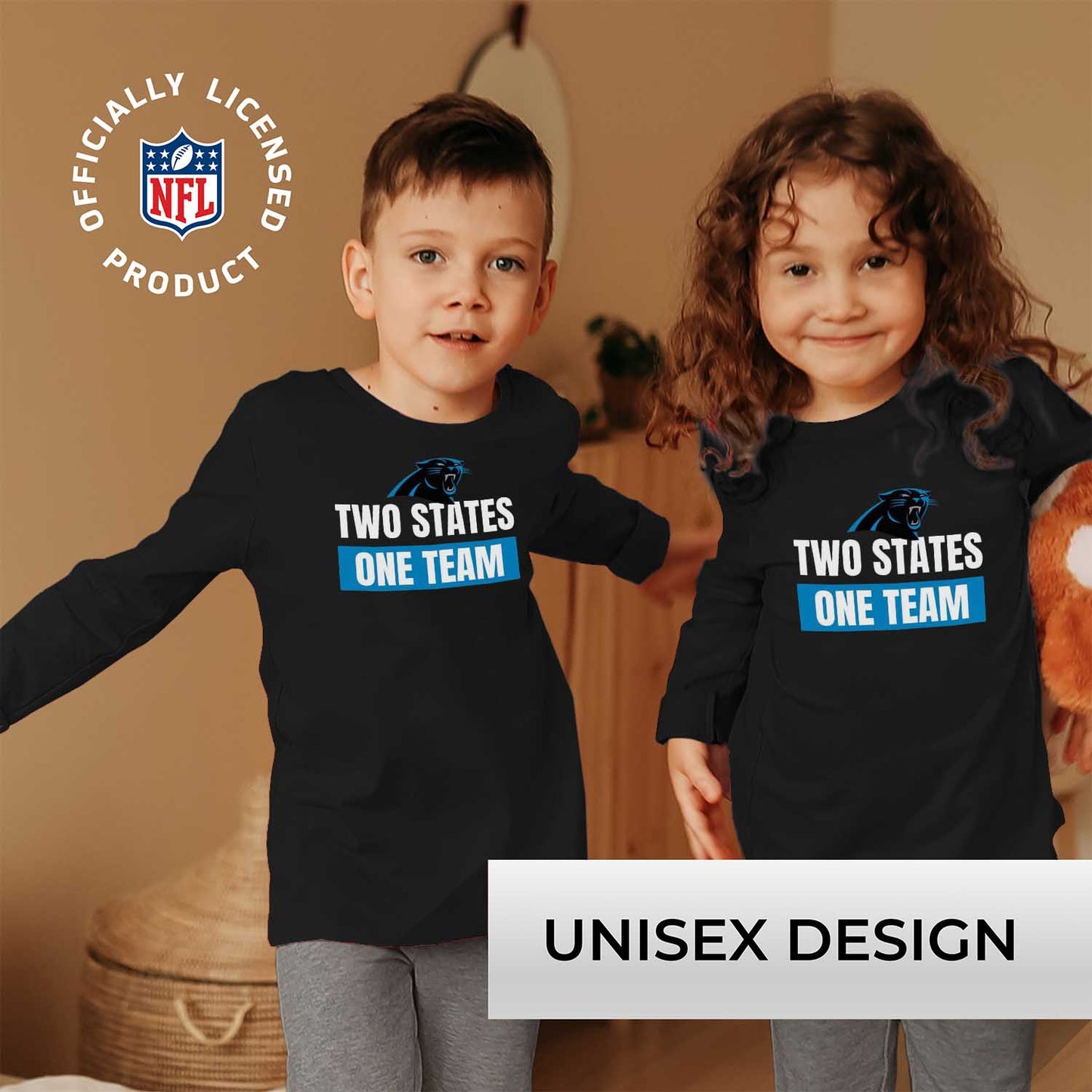 Carolina Panthers NFL Youth Team Slogan Long Sleeve Shirt  - Black