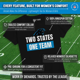 Carolina Panthers NFL Womens Team Slogan Short Sleeve Tshirt - Black