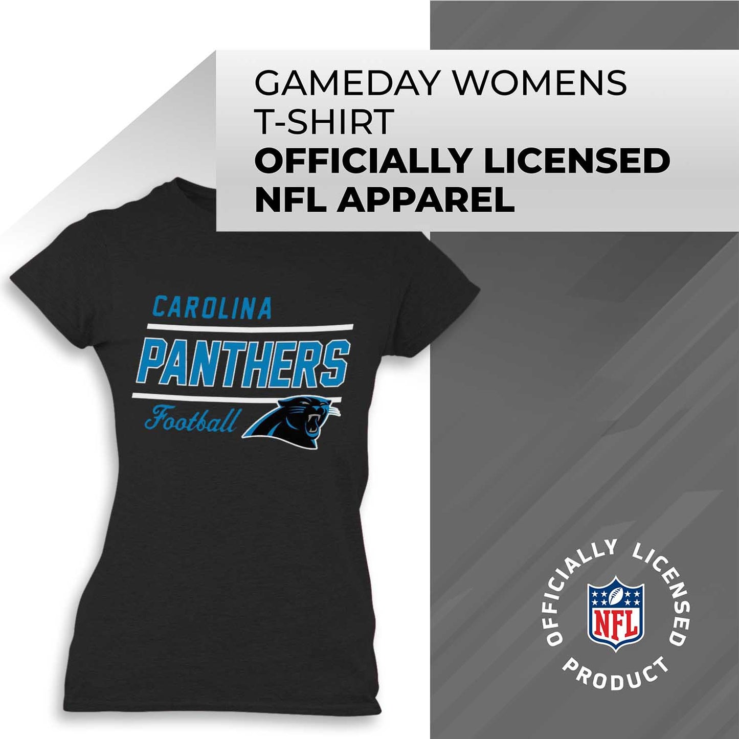 Carolina Panthers NFL Womens Plus Size Relaxed Fit T-Shirt - Black