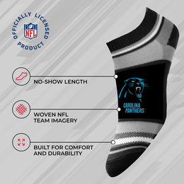 Carolina Panthers Adult Marquis Addition No Show Socks - Black