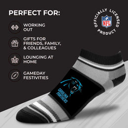 Carolina Panthers Adult Marquis Addition No Show Socks - Black
