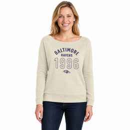 Baltimore Ravens  Women's NFL Big Date French Terry Pullover - Natural