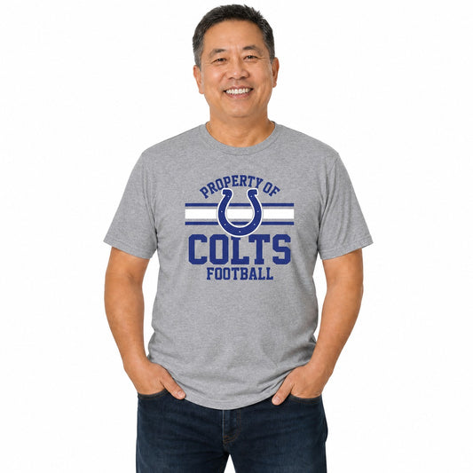 Indianapolis Colts  Property Of T-Shirt NFL Short Sleeve Men Women - Sport Gray