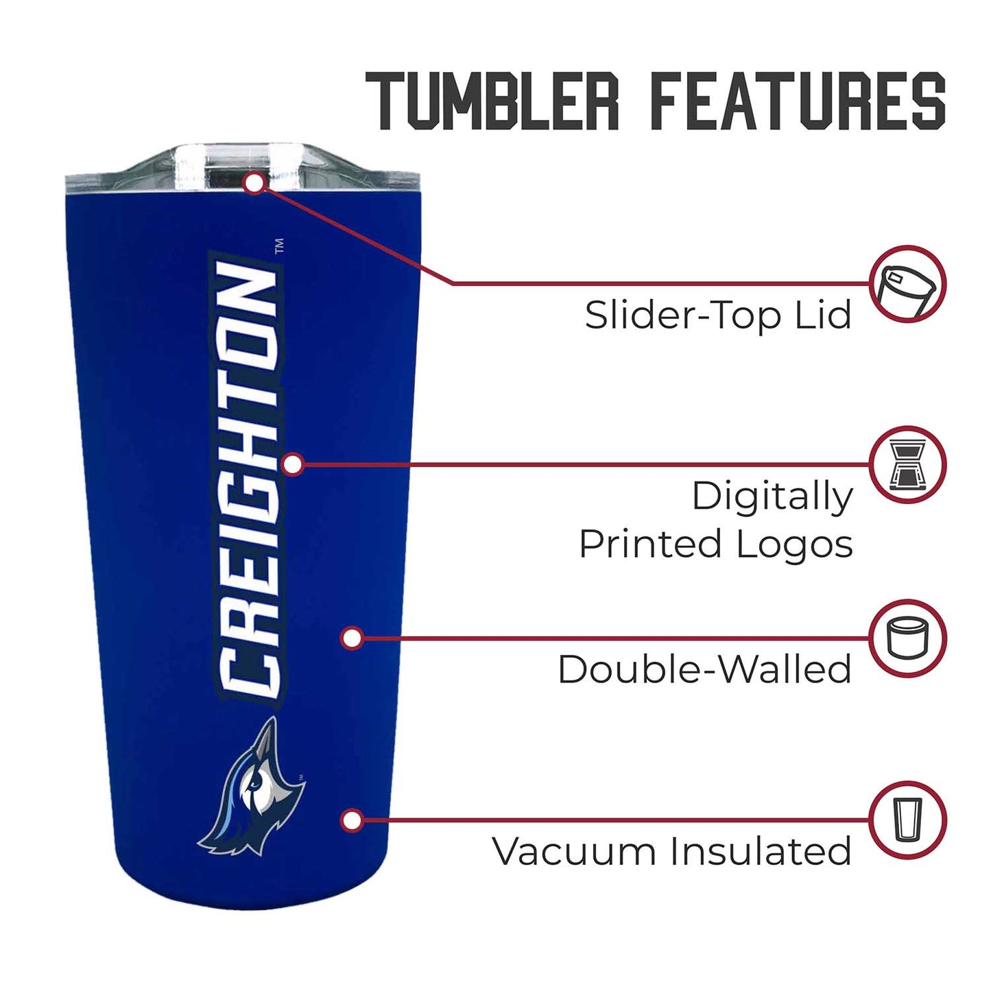 Creighton Bluejays Campus Colors  NCAA Tumbler - Blue
