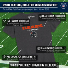 Chicago Bears Women's NFL Football Helmet Short Sleeve Tagless T-Shirt - Charcoal