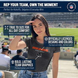 Chicago Bears Women's NFL Football Helmet Short Sleeve Tagless T-Shirt - Charcoal