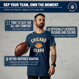 Chicago Bears NFL Adult Retro Gameday Unisex T-Shirt - Navy