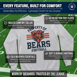 Chicago Bears NFL Adult Property Of Crewneck Fleece Sweatshirt - Sport Gray