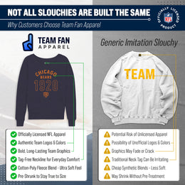 Chicago Bears NFL Womens Big Date French Terry Slouchy Top - Navy Heather