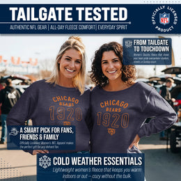 Chicago Bears NFL Womens Big Date French Terry Slouchy Top - Navy Heather