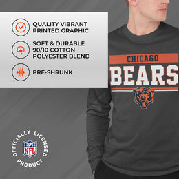 Chicago Bears NFL Adult Charcoal Long Sleeve T Shirt - Charcoal