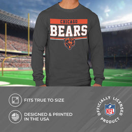 Chicago Bears NFL Adult Charcoal Long Sleeve T Shirt - Charcoal
