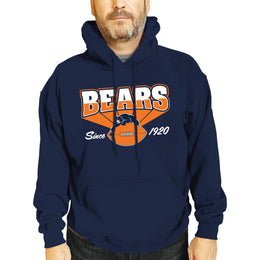 Chicago Bears NFL Adult Unisex Vintage Block Ultra Soft Fleece Hooded Sweatshirt - Navy