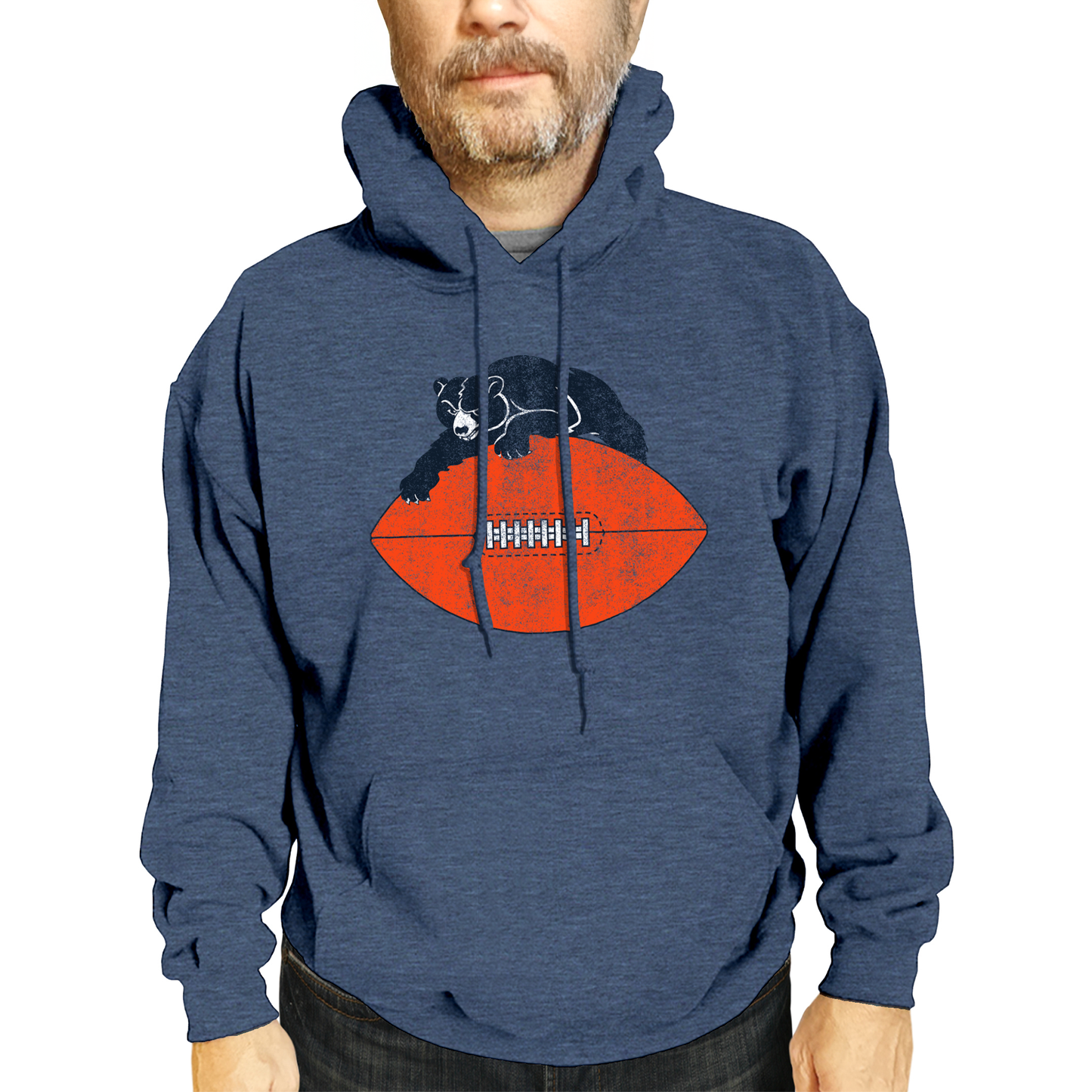 Chicago Bears NFL Adult Unisex Modern Throwback Ultra Soft Fleece Hooded Sweatshirt - Navy