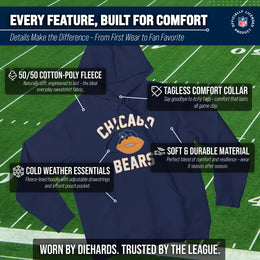 Chicago Bears NFL Adult Unisex Retro Gameday Ultra Soft Fleece Hooded Sweatshirt - Navy