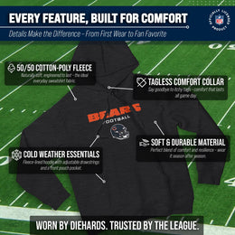 Chicago Bears Adult NFL Football Helmet Heather Hooded Sweatshirt  - Charcoal