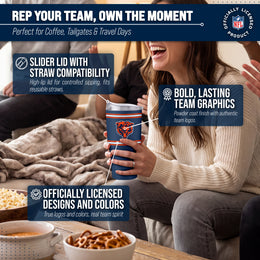 Chicago Bears  30 oz Stripe Powder Coat Tumbler | NFL Stainless - Navy
