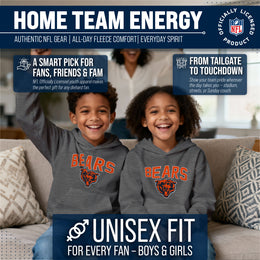 Chicago Bears NFL Youth Home Team Hoodie- Kids Hooded Sweatshirt - Sport Gray
