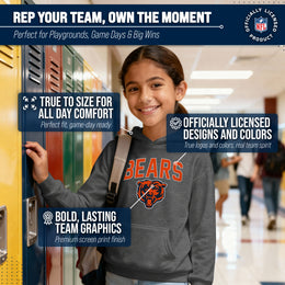 Chicago Bears NFL Youth Home Team Hoodie- Kids Hooded Sweatshirt - Sport Gray