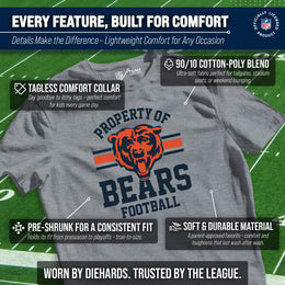 Chicago Bears NFL Youth Property Of Short Sleeve Lightweight T Shirt - Sport Gray