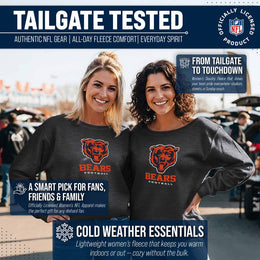 Chicago Bears NFL Womens Ultimate Fan French Terry Slouchy Top- Raglan Sleeves - Charcoal