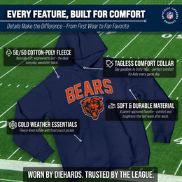 Chicago Bears NFL Youth Home Team Hoodie- Kids Hooded Sweatshirt - Navy