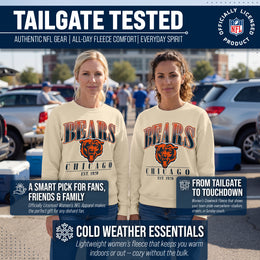 Chicago Bears Womens NFL Starstruck Crewneck Pullover - Cream