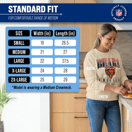 Chicago Bears Womens NFL Starstruck Crewneck Pullover - Cream