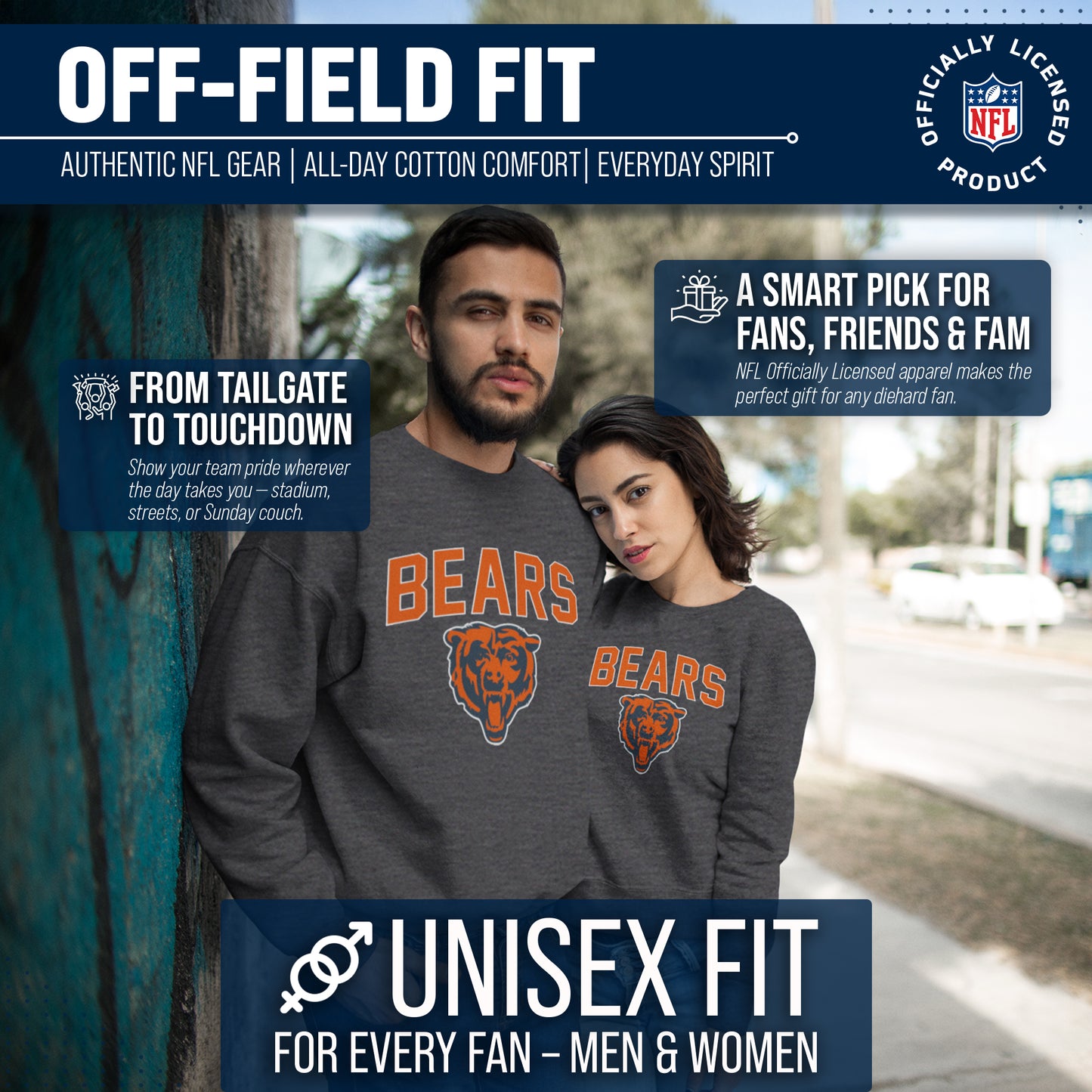 Chicago Bears NFL Home Team Crew - Gray