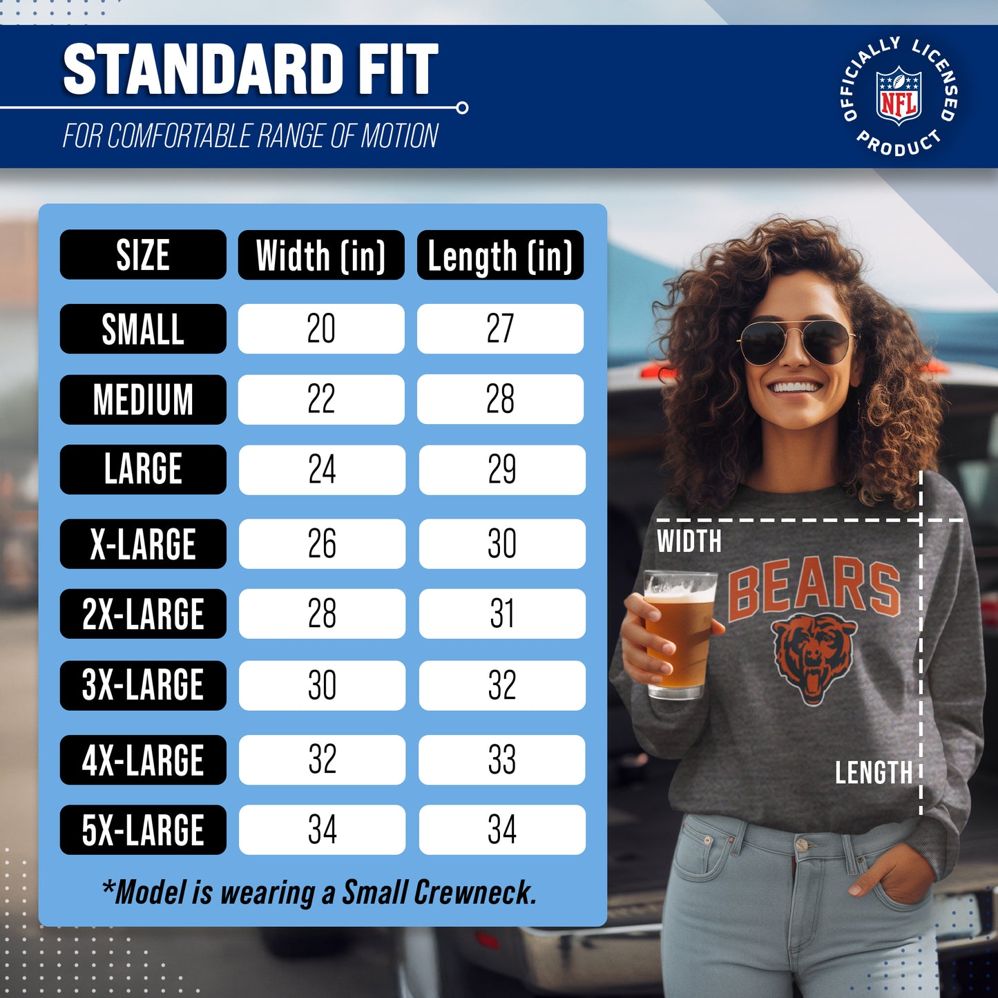 Chicago Bears NFL Home Team Crew - Gray