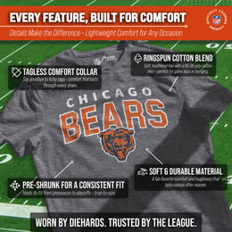 Chicago Bears NFL Starting Fresh Short Sleeve Heather T-Shirt - Sport Gray