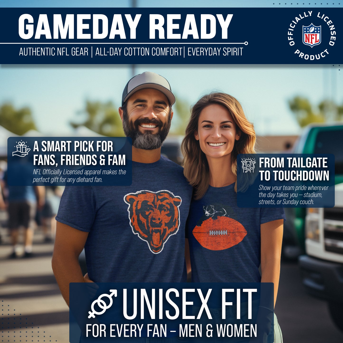 Chicago Bears NFL Modern Throwback T-shirt - Team Color