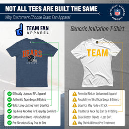 Chicago Bears NFL Adult All Star Heather Tag-Less T-Shirt - Navy Heather