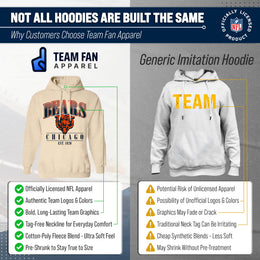 Chicago Bears Team Fan Apparel NFL Women's  Starstruck Fleece Pullover Hoodie - Cream