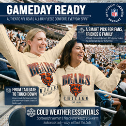 Chicago Bears Team Fan Apparel NFL Women's  Starstruck Fleece Pullover Hoodie - Cream
