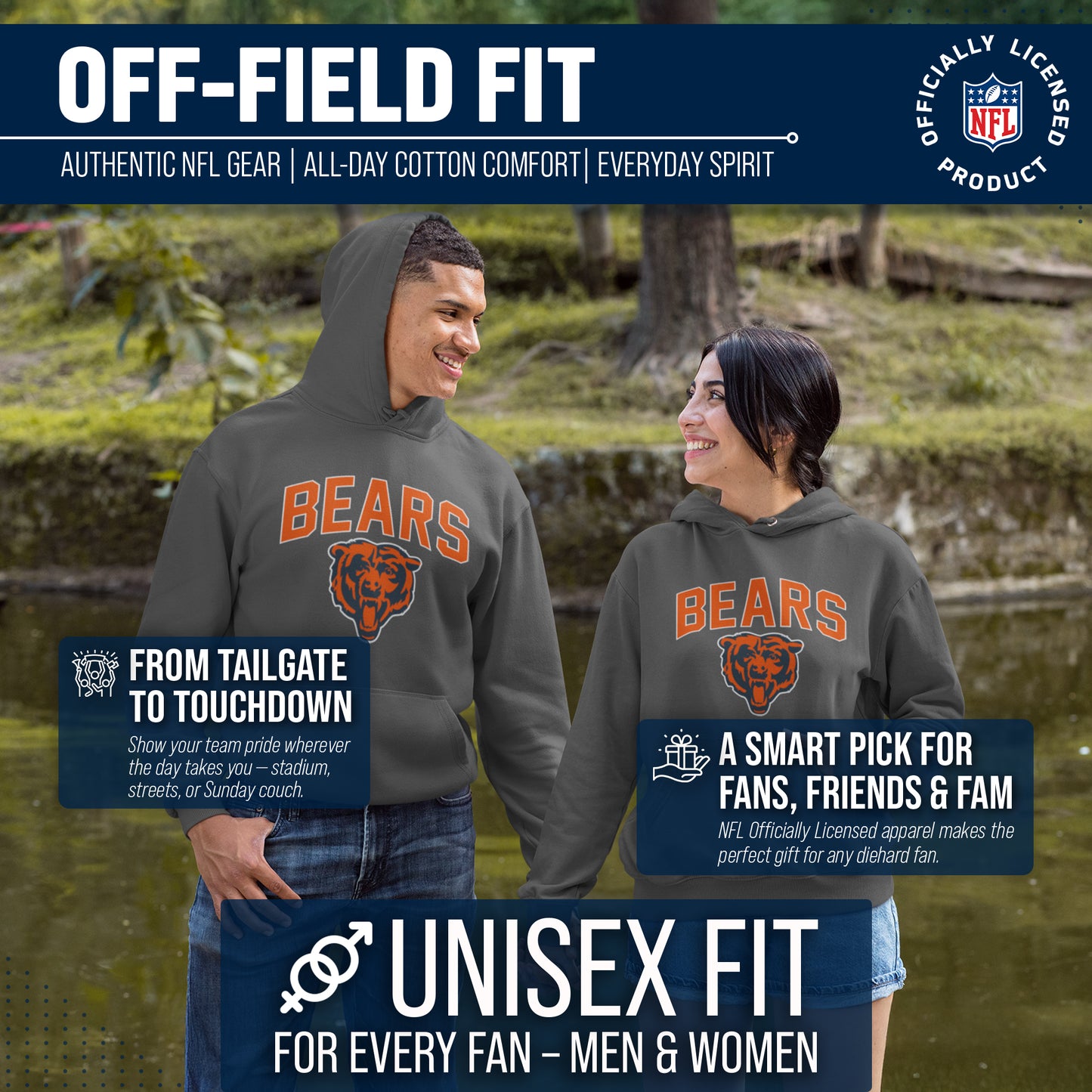 Chicago Bears NFL Home Team Hoodie - Gray