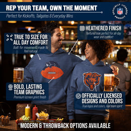 Chicago Bears NFL Adult Unisex Modern Throwback Ultra Soft Fleece Hooded Sweatshirt - Navy