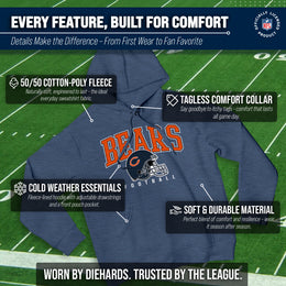 Chicago Bears NFL Adult Unisex All Star Soft Fleece Hooded Sweatshirt - Navy Heather