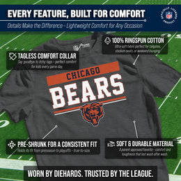 Chicago Bears NFL Youth Short Sleeve Charcoal T Shirt - Charcoal