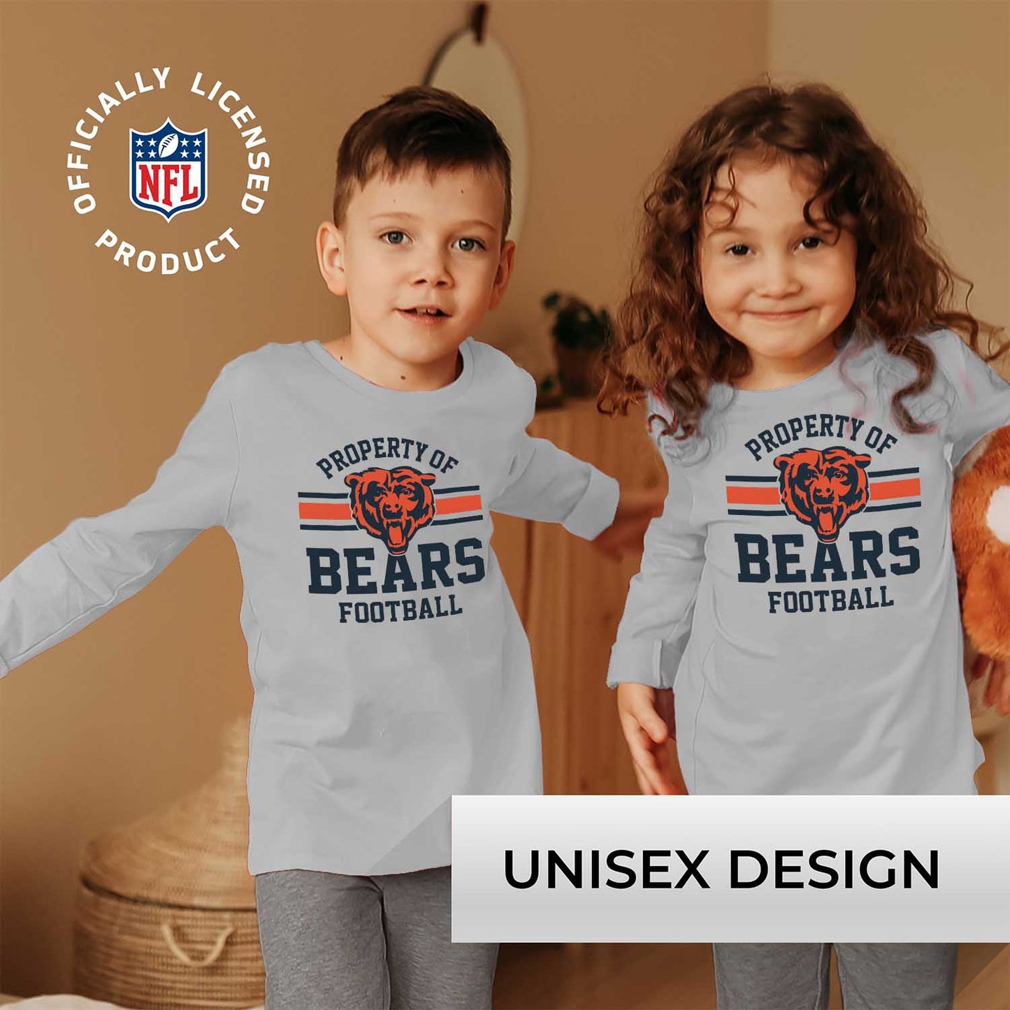 Chicago Bears NFL Youth Property Of Crew Sweatshirt - Sport Gray