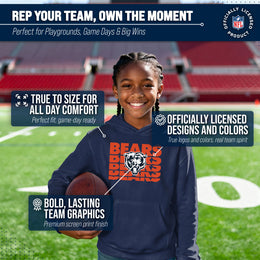 Chicago Bears NFL Youth Repeating Logo Football Fleece Hooded Sweatshirt - Navy